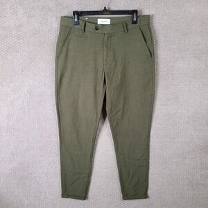 Les Duex Pants Mens 31 (33x29) Green Como Melange Suit Pants Slim Flat Front